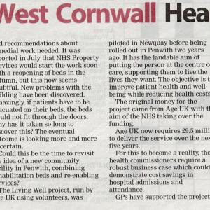 Presscutting: Augist has arrivedalong with school holidays, lots of tourists and West Cornwall HealthWatch's new website. Summer is a difficult time for local NHS services, but in today's climate of austerity and financial restraint, this year looks set to be particularly challenging...
