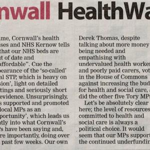 Presscutting: 2017 has kicked off with the people of Penwith showing their concern about what is happening to out local health and social care services. The STP engagement event at St John's Hall had one of the largest attendances of all the events scheduled...