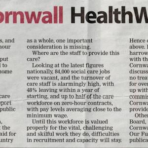 Presscutting: June already! Another election - this time to select a government for five years. We have asked the prospective parliamentary candidates for St Ives and Hayle/Camborne to committ to...