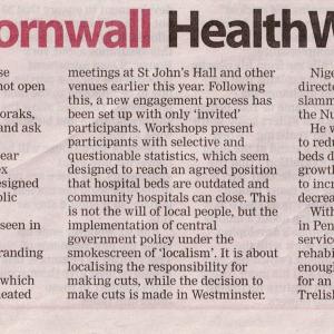 Presscutting: As summer draws to a close and Poldark seekers begin to drift back across the Tamar, we reflect on what we have been hearing from local people while out and about in Penwith....