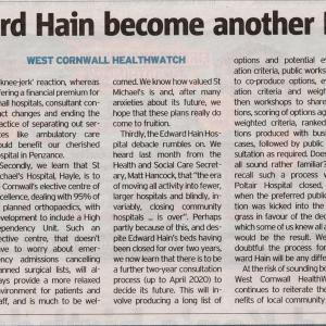 Presscutting: Will Edward Hain become another Poltair? Do you want the good news or the bad? Today's report is a mix of the two!...